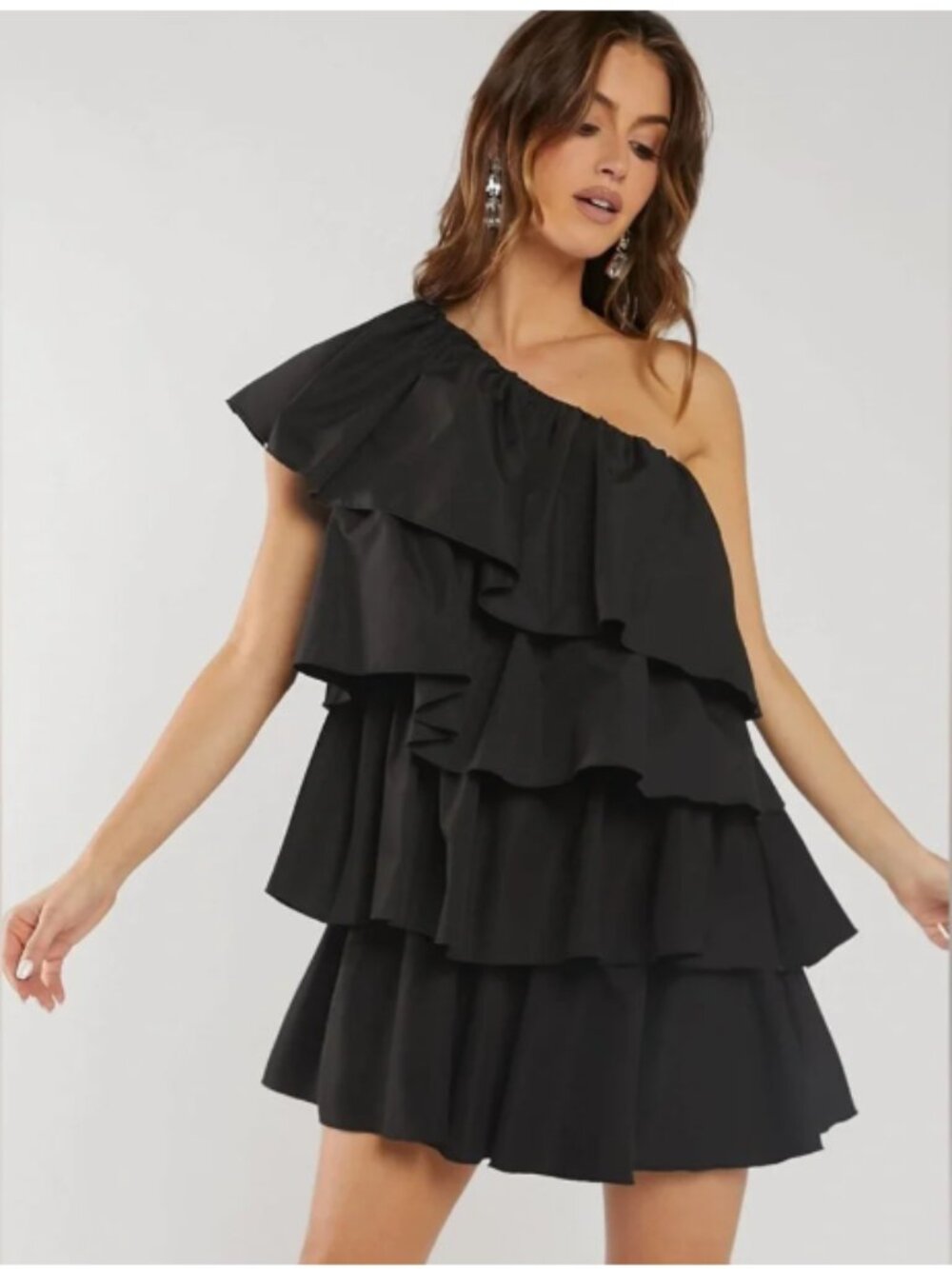 Endless Rose One Shoulder little black dress. Black cocktail dress size M